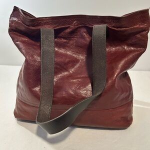 RUDSAK Rich Brown Leather Tote Bag